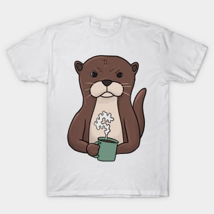 Grumpy Otter with Coffee Morning Grouch T-Shirt